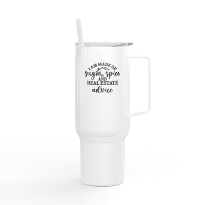 Sugar, Spice & Real Estate Advice Tumbler – 40 oz Stainless Steel Mug for Realtors