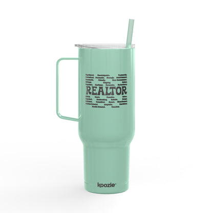 REALTOR Word Cloud Tumbler – 40 oz Stainless Steel Mug for Real Estate Agents