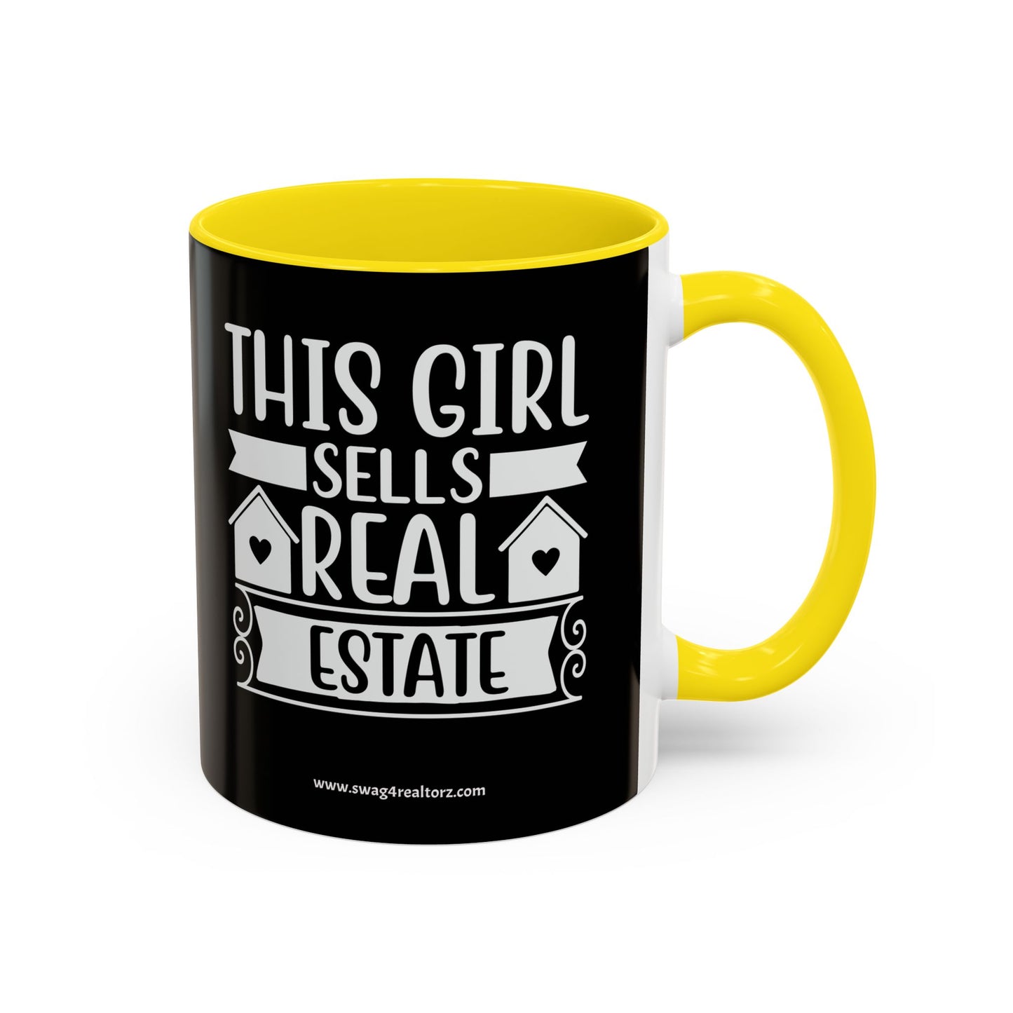 This Girl Sells Real Estate Realtor Accent Coffee Mug (11, 15oz)