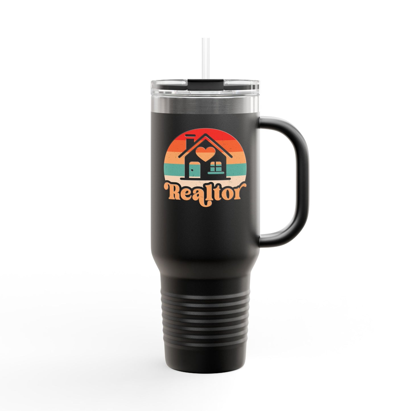 Realtor Retro Heart & Home Tumbler – 40 oz Stainless Steel Mug