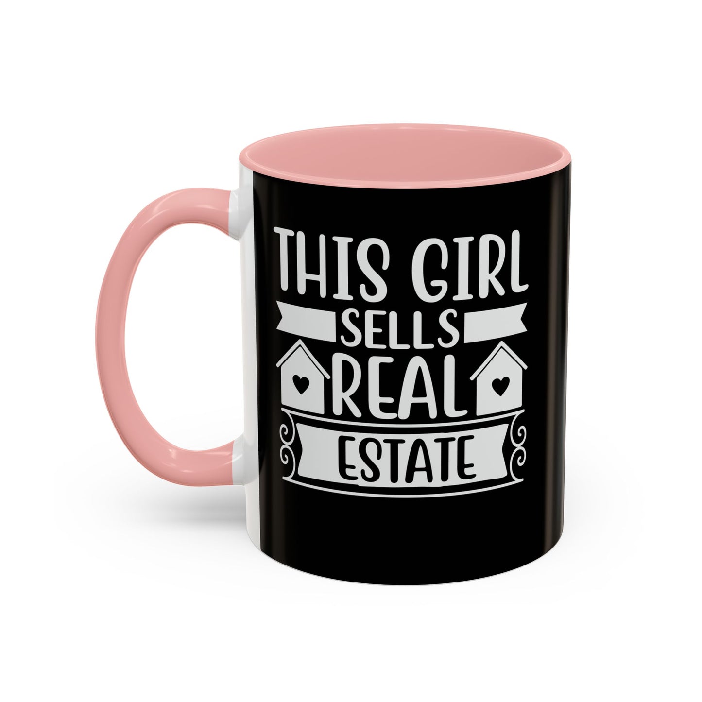 This Girl Sells Real Estate Realtor Accent Coffee Mug (11, 15oz)
