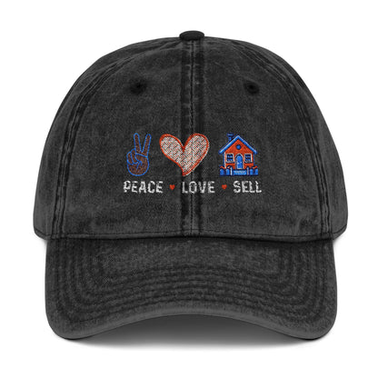 Realtor Hat – Peace Love Sell Embroidered Real Estate Cap