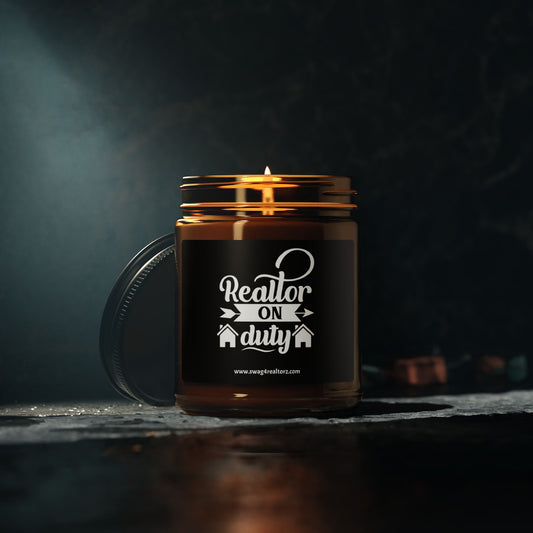 Realtor On Duty Scented Soy Candle (Multi-Size, Amber Jar)