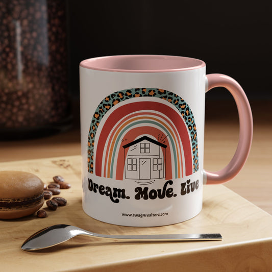 Dream Move Live Realtor Accent Coffee Mug (11, 15oz)