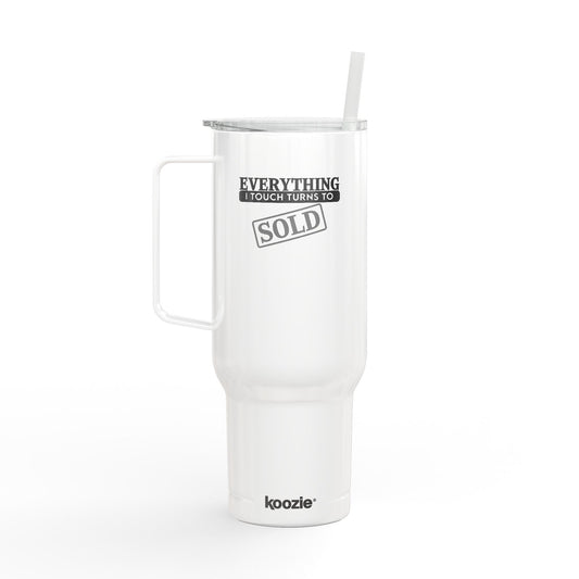 Everything I Touch Turns to SOLD Tumbler – 40 oz Stainless Steel Realtor Mug with Handle & Straw