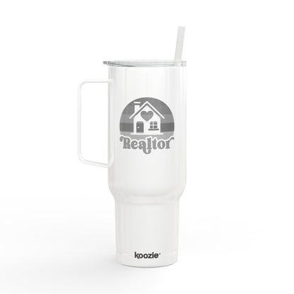 Heart & Home Realtor Tumbler – 40 oz White Stainless Steel Mug for Real Estate Agents