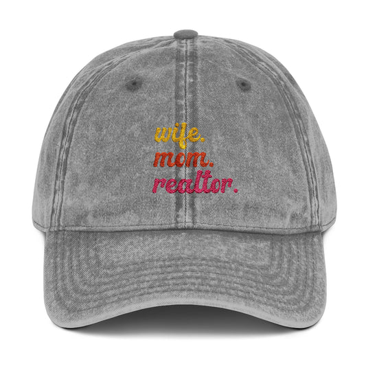 Embroidered Wife. Mom. Realtor. Hat