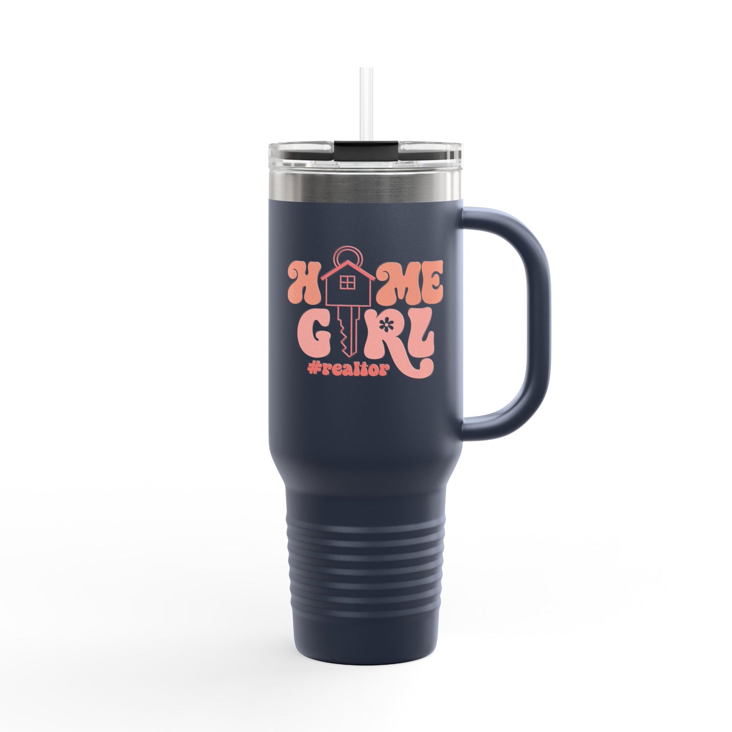 Home Girl #Realtor Tumbler – 40 oz Stainless Steel Mug with Key & Retro Font