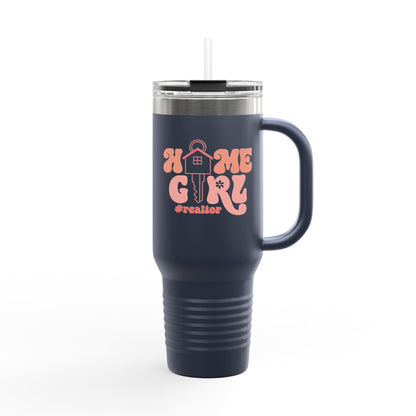Home Girl #Realtor Tumbler – 40 oz Stainless Steel Mug with Key & Retro Font