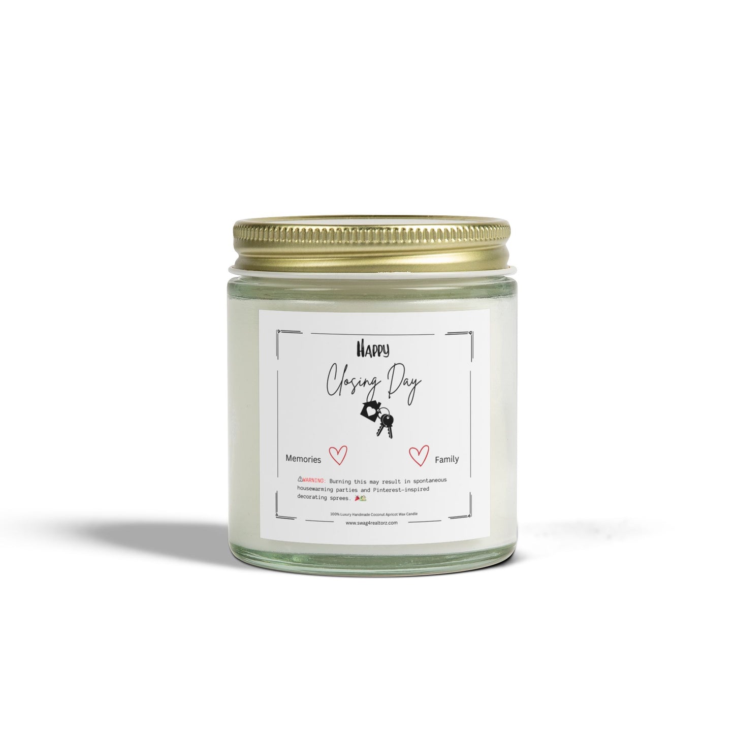 Happy Closing Day Scented Candle - Coconut Apricot Wax (4oz, 9oz)