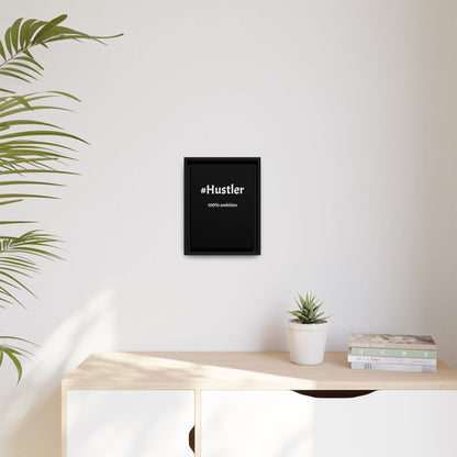 #Hustler – 100% Ambition | Funny Realtor Black Canvas Wall Art