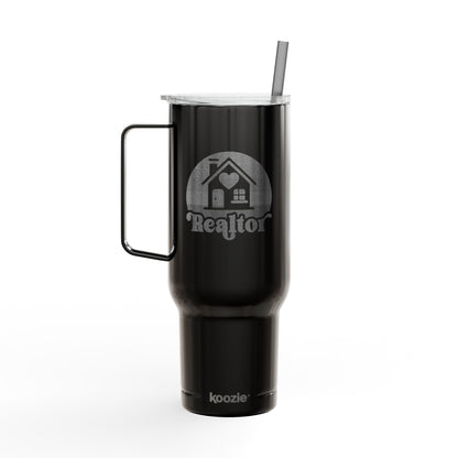 Heart & Home Realtor Tumbler – 40 oz White Stainless Steel Mug for Real Estate Agents