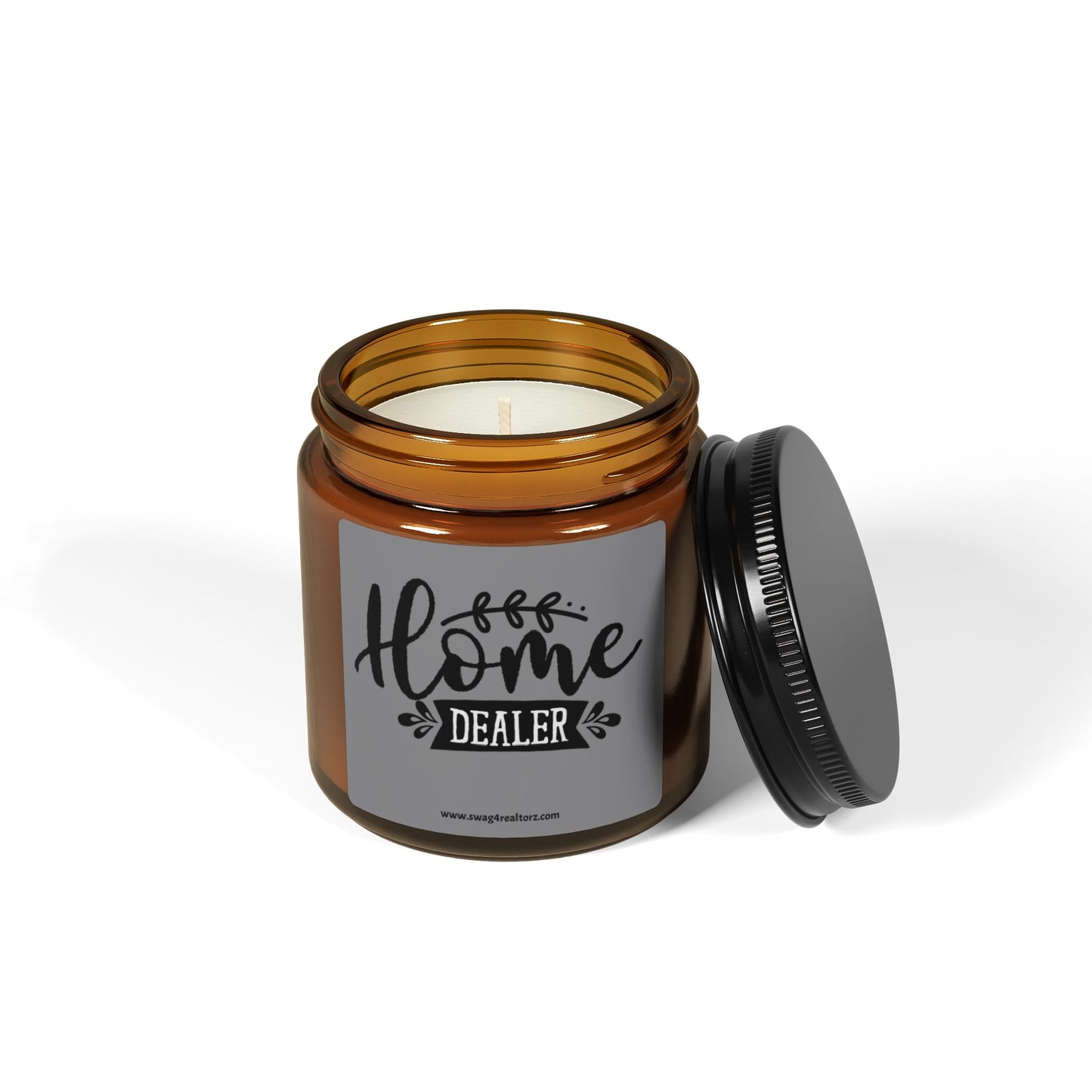 Home Dealer Realtor Scented Soy Candle (Multi-Size, Amber Jar)