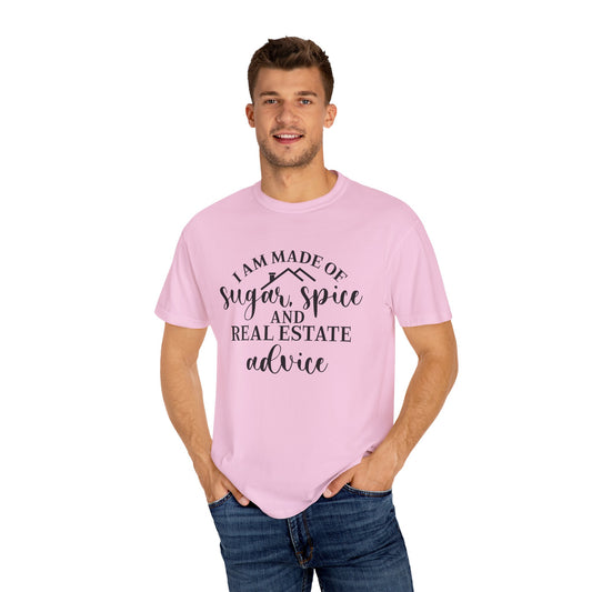 Made of Sugar, Spice, and Real Estate Advice Funny Real Estate T-Shirt