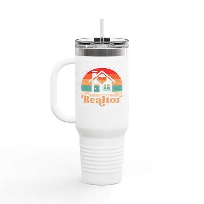 Realtor Retro Heart & Home Tumbler – 40 oz Stainless Steel Mug