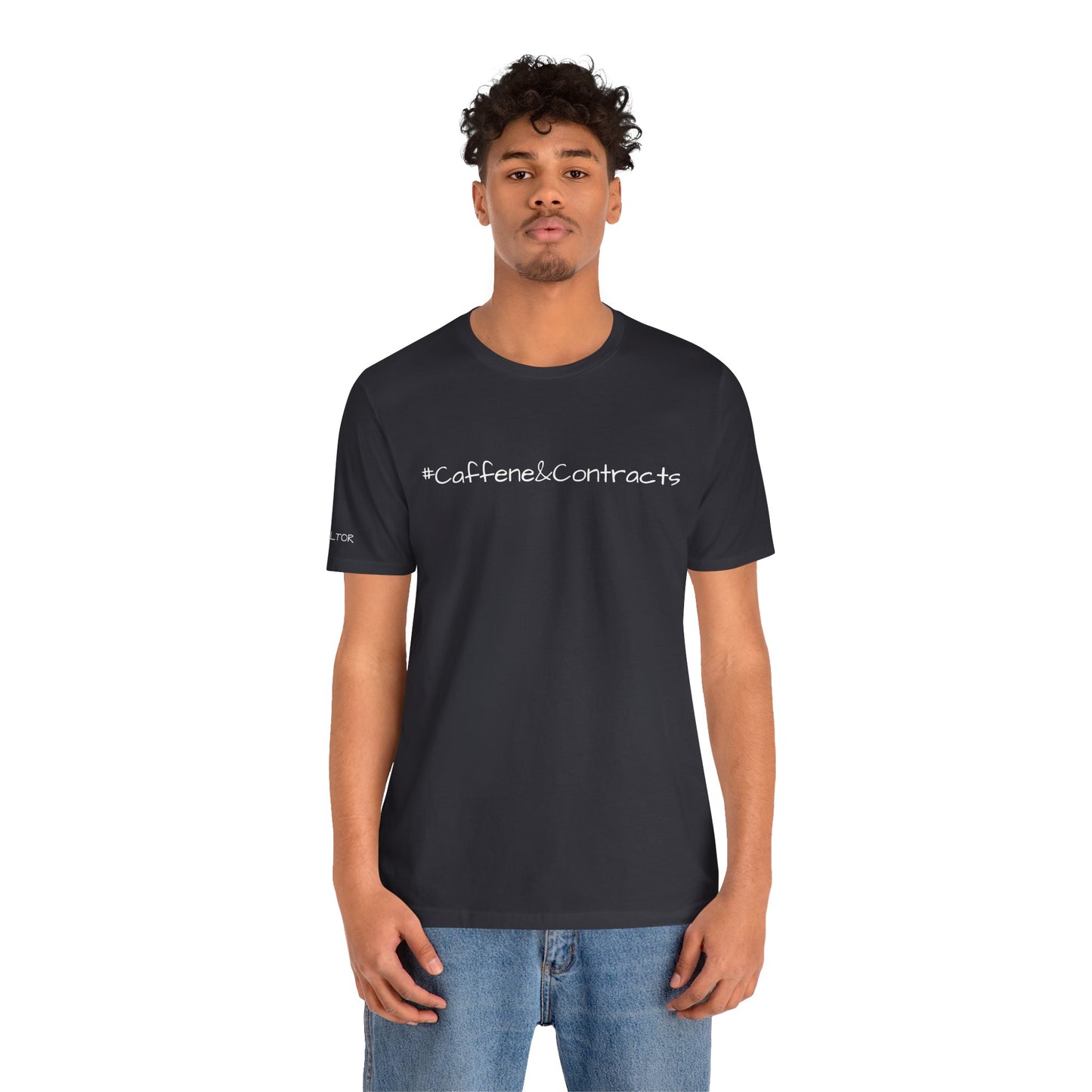 ☕ #CaffeineAndContracts – Jersey Tee - Perfect Gift for Real Estate Agents