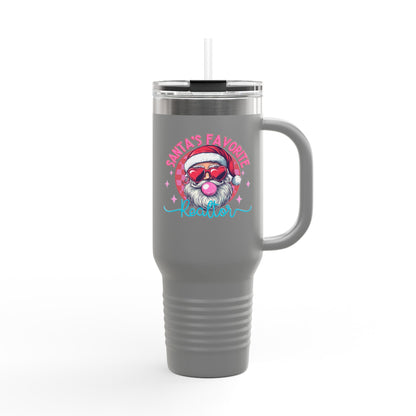 Santa’s Favorite Realtor Tumbler – 40 oz Stainless Steel Mug with Holiday Design