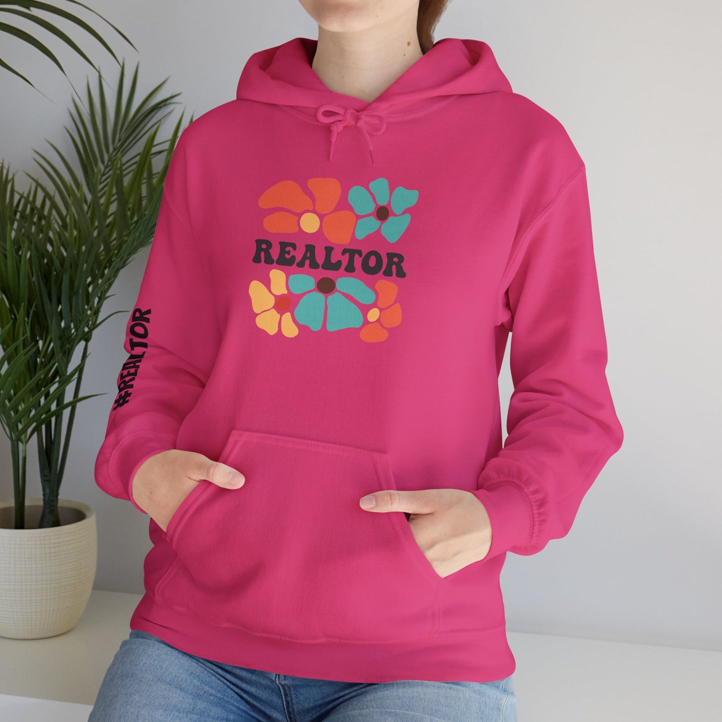 🌸 Floral REALTOR Hoodie – Bold, Bright, and Ready to Close