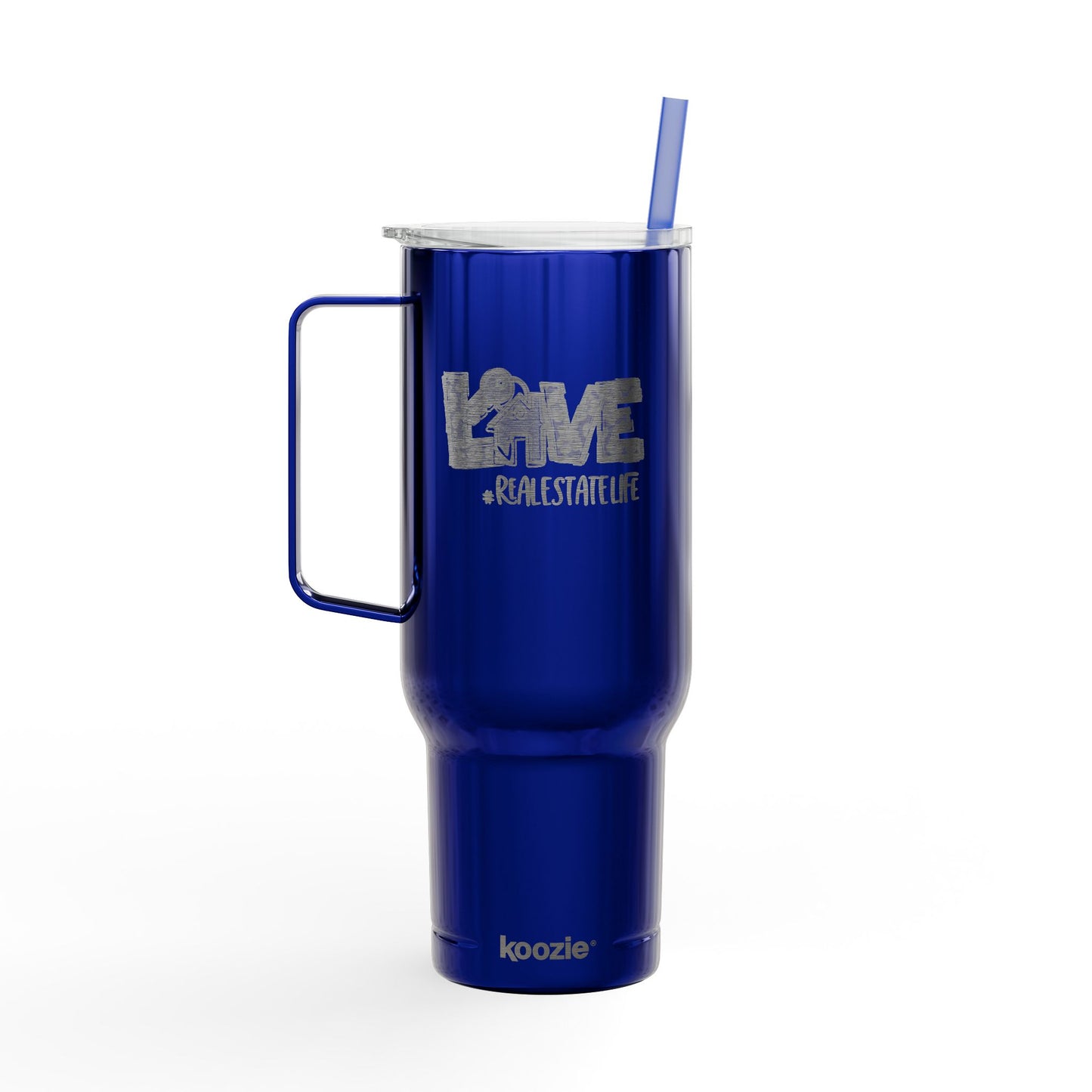 LOVE #RealEstateLife Tumbler – 40 oz White Stainless Steel Mug for Real Estate Agents
