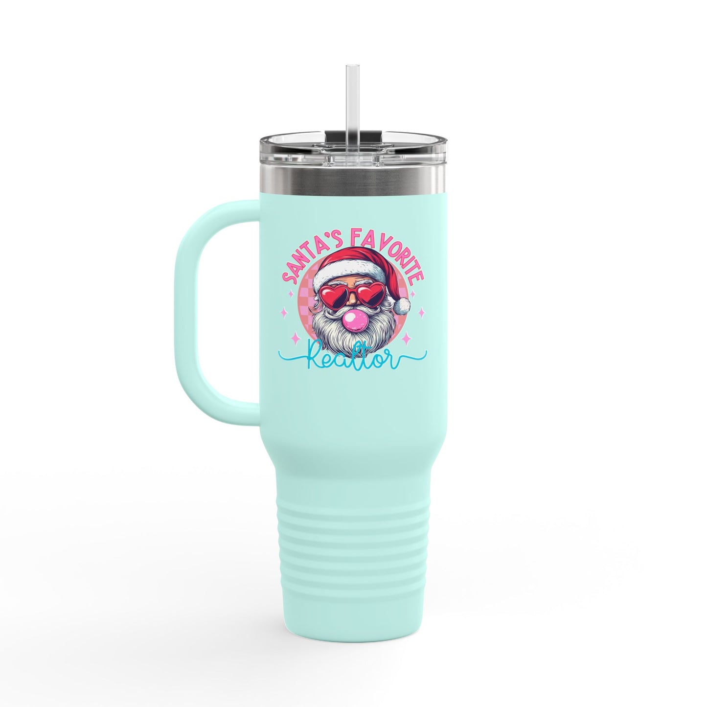 Santa’s Favorite Realtor Tumbler – 40 oz Stainless Steel Mug with Holiday Design