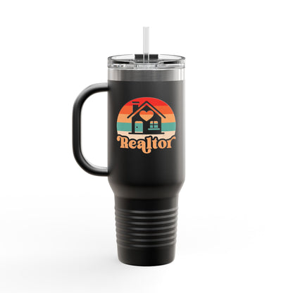 Realtor Retro Heart & Home Tumbler – 40 oz Stainless Steel Mug