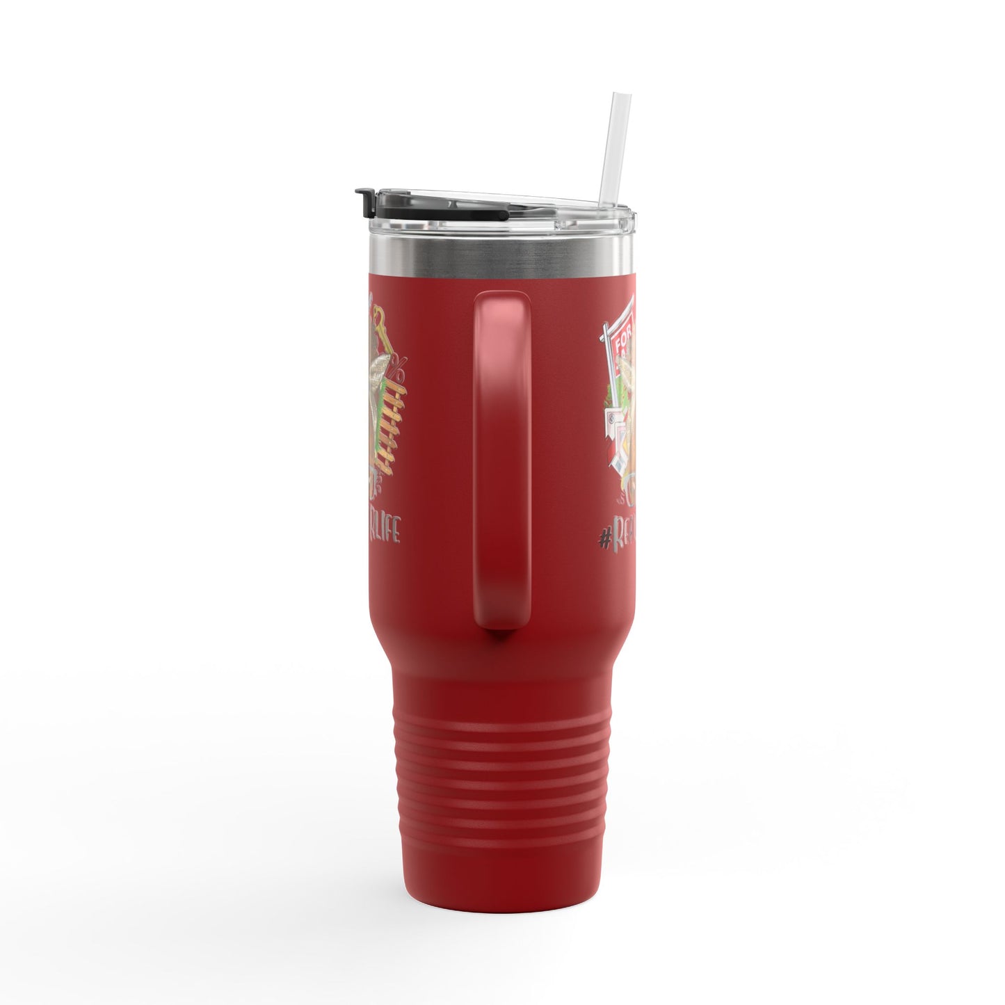#RealtorLife Messy Bun Tumbler – 40 oz Stainless Steel Mug with Real Estate Illustration
