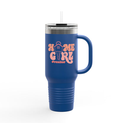 Home Girl #Realtor Tumbler – 40 oz Stainless Steel Mug with Key & Retro Font