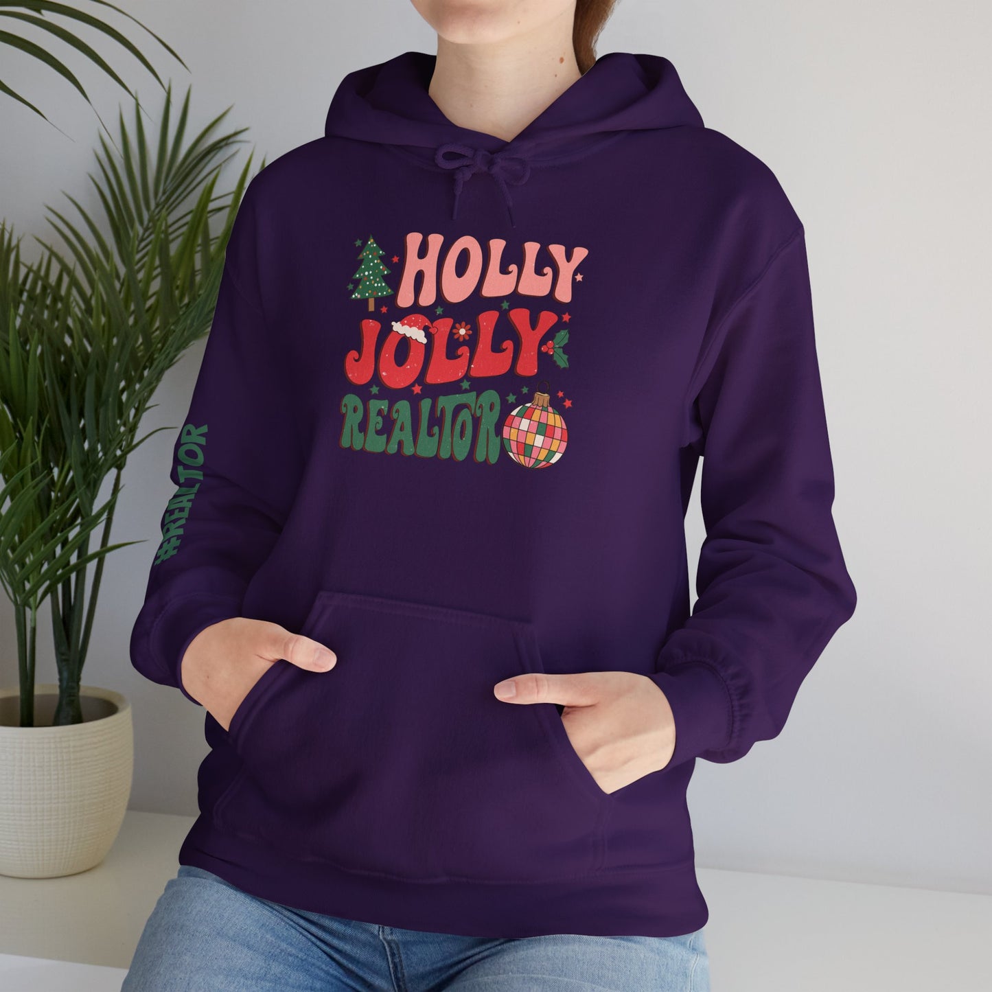 🎄 Holly Jolly Realtor Hoodie – Rockin’ Around the Real Estate Tree