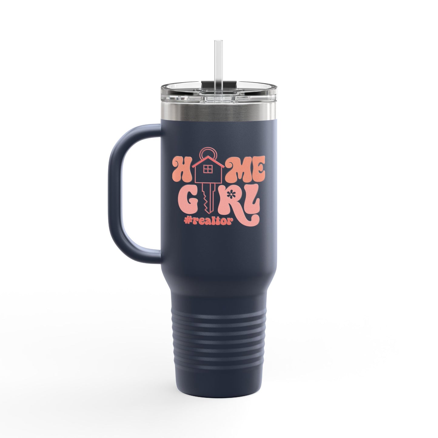 Home Girl #Realtor Tumbler – 40 oz Stainless Steel Mug with Key & Retro Font