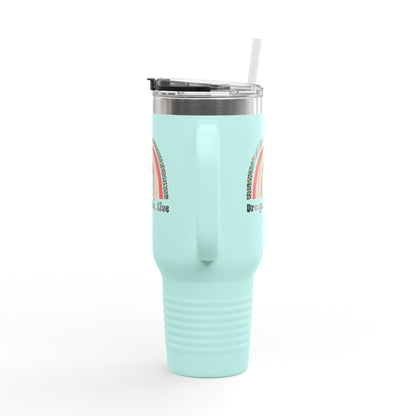 Dream. Move. Live. Tumbler – 40 oz Stainless Steel Mug with Rainbow Realtor Design