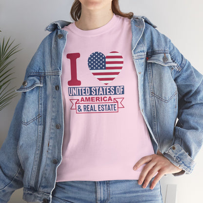 I ❤️ America & Real Estate Tee – Where Freedom Meets the Front Door 🏠