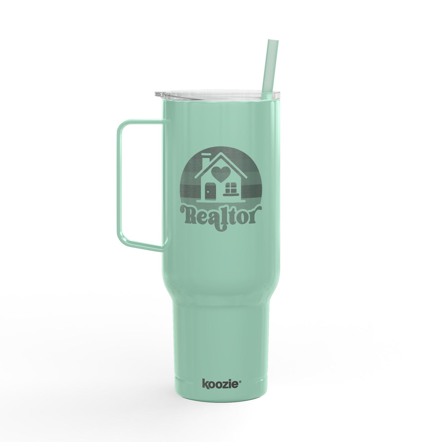 Heart & Home Realtor Tumbler – 40 oz White Stainless Steel Mug for Real Estate Agents