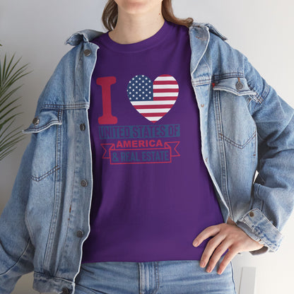 I ❤️ America & Real Estate Tee – Where Freedom Meets the Front Door 🏠