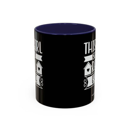 This Girl Sells Real Estate Realtor Accent Coffee Mug (11, 15oz)