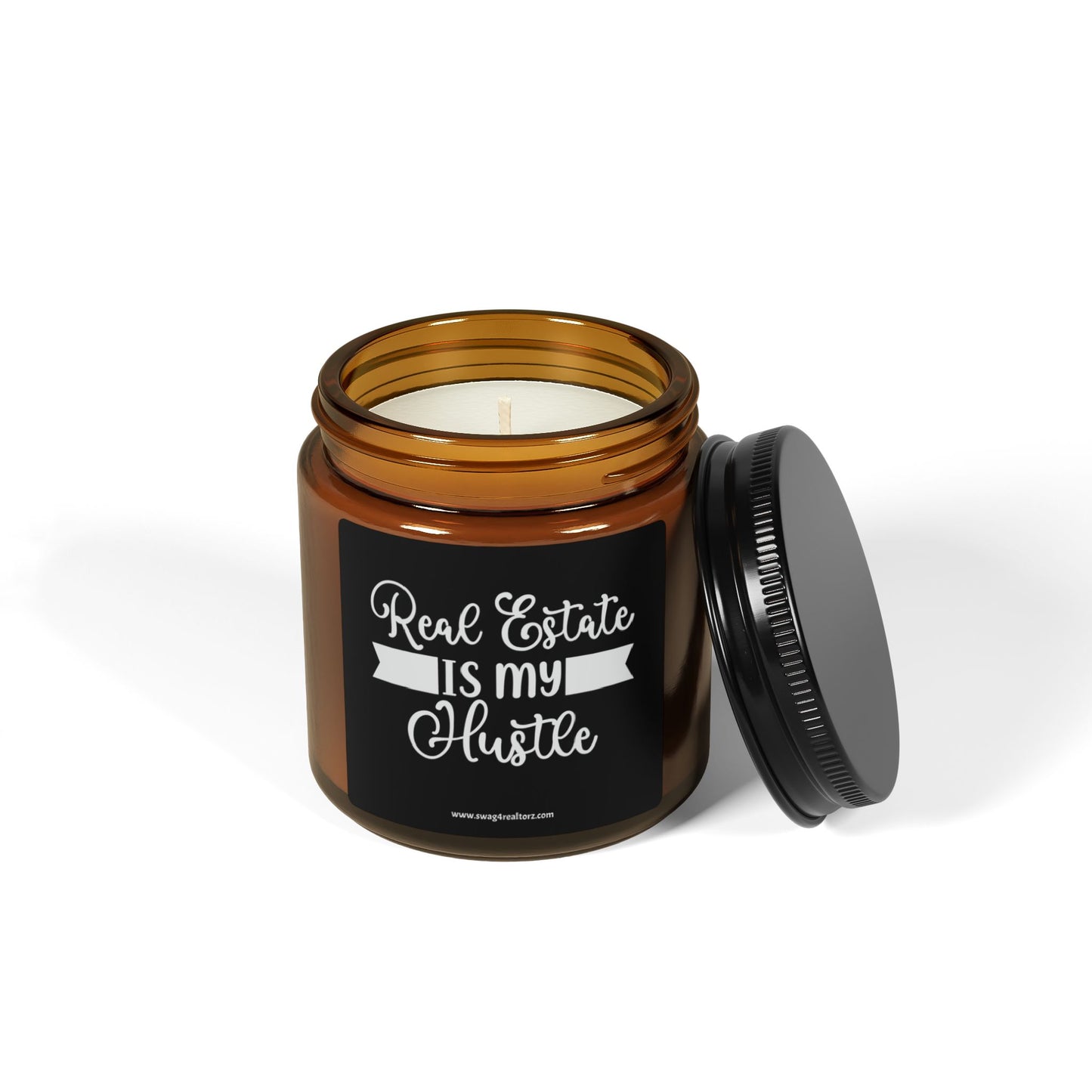 Real Estate Is My Hustle Realtor Scented Soy Candle (Multi-Size, Amber Jar)