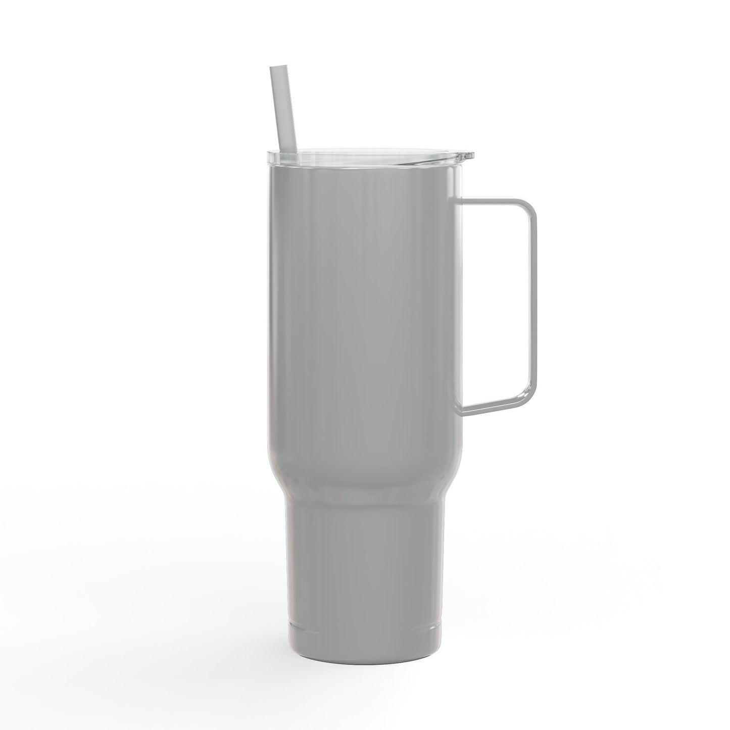 Wife. Mom. Realtor. Tumbler – 40 oz White Stainless Steel Mug with Straw (Lifestyle Image)