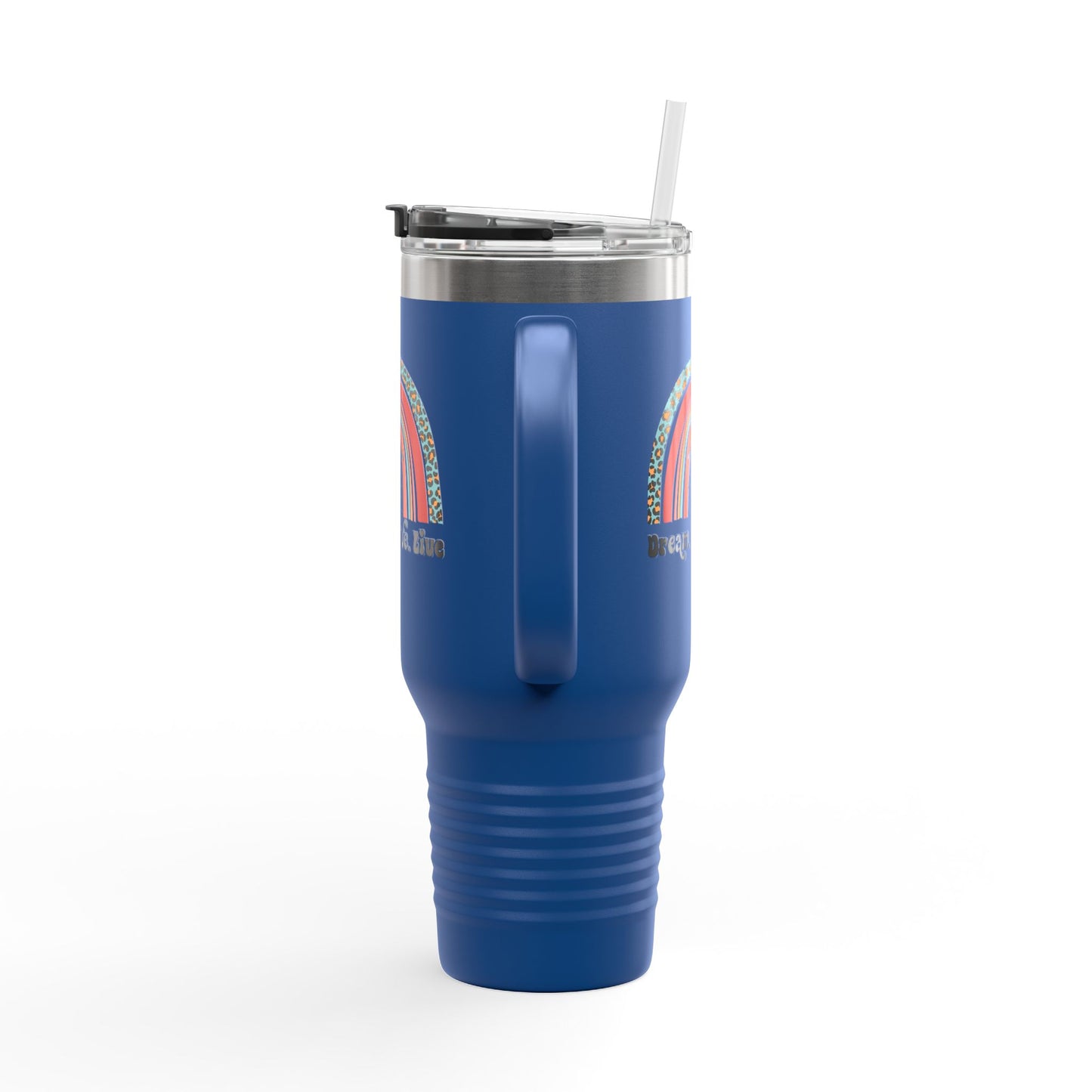 Dream. Move. Live. Tumbler – 40 oz Stainless Steel Mug with Rainbow Realtor Design