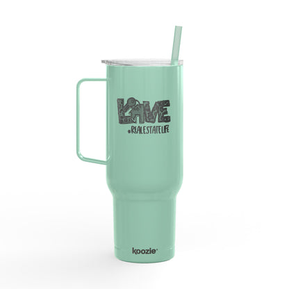 LOVE #RealEstateLife Tumbler – 40 oz White Stainless Steel Mug for Real Estate Agents