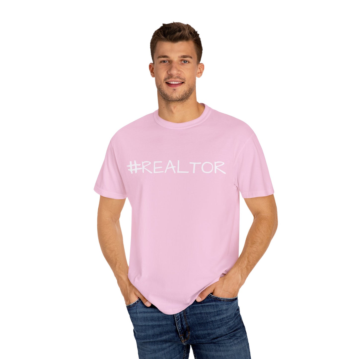 #REALTOR-Unisex Garment-Dyed T-shirt - Soft, Funny Realtor T-Shirt