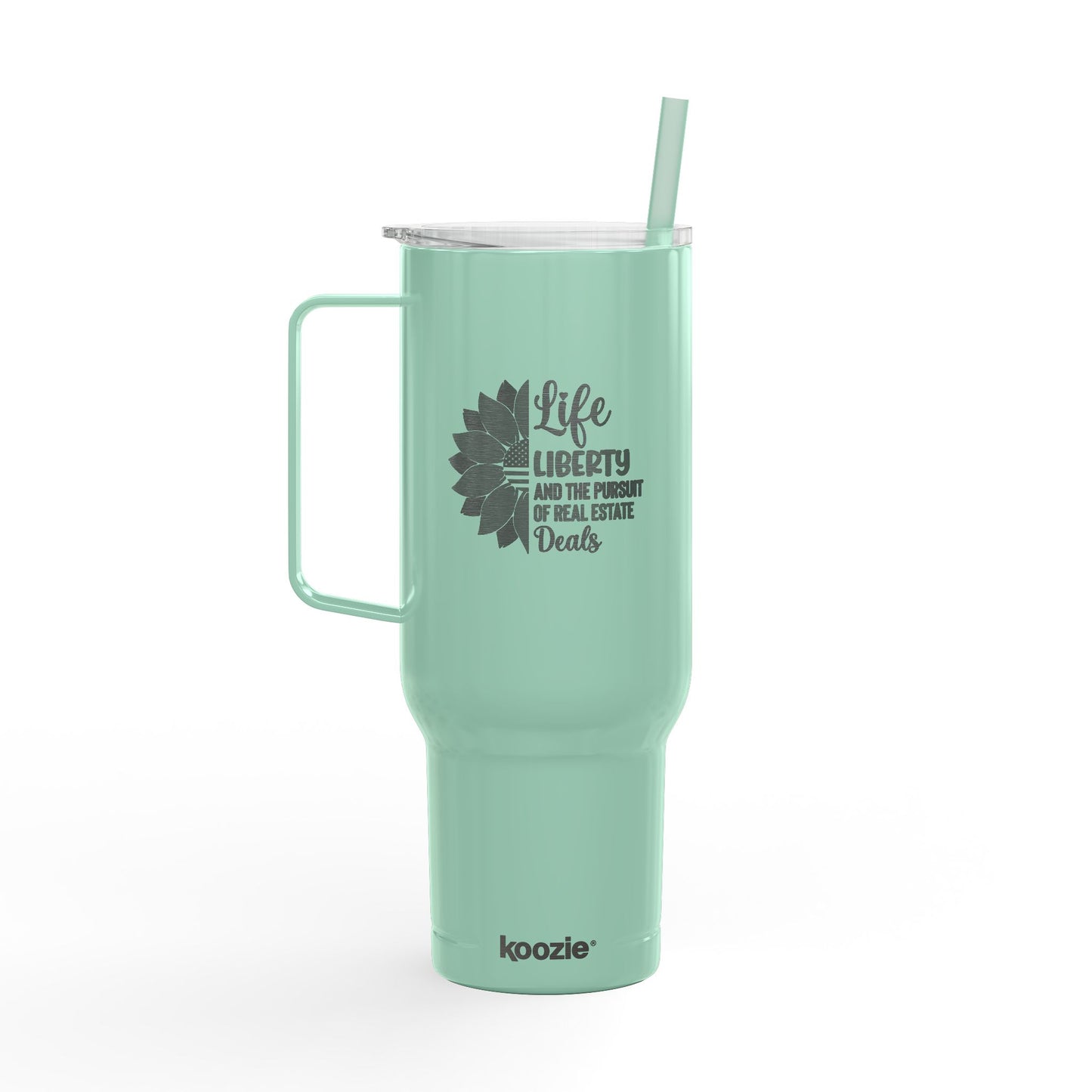 Life, Liberty & Real Estate Deals Tumbler – 40 oz Stainless Steel Cup for Realtors