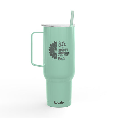 Life, Liberty & Real Estate Deals Tumbler – 40 oz Stainless Steel Cup for Realtors