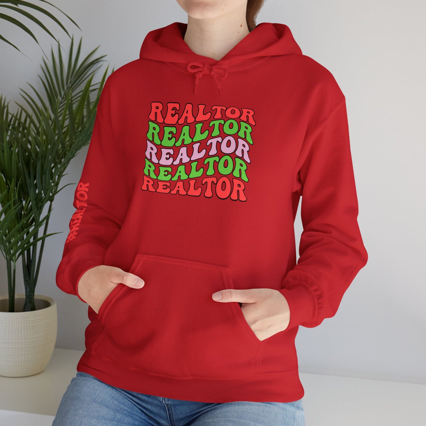 🎅 Bold REALTOR Repeat Hoodie – Sell It Loud, Wear It Proud