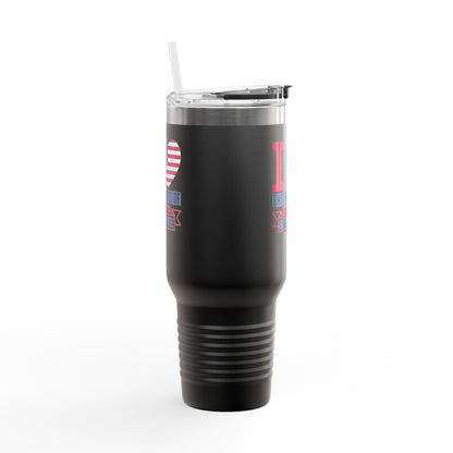 I Love USA & Real Estate Tumbler – 40 oz Stainless Steel Mug with Patriotic Design