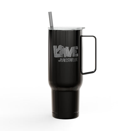 LOVE #RealEstateLife Tumbler – 40 oz White Stainless Steel Mug for Real Estate Agents