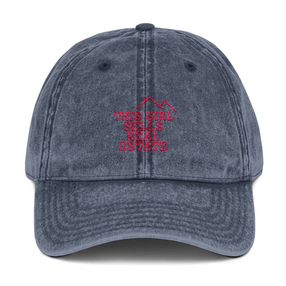 This Girl Sells Real Estate Hat – Embroidered Distressed Cap for Realtors