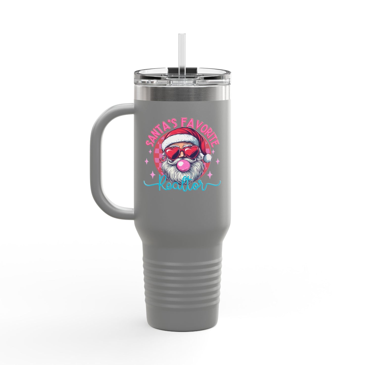 Santa’s Favorite Realtor Tumbler – 40 oz Stainless Steel Mug with Holiday Design