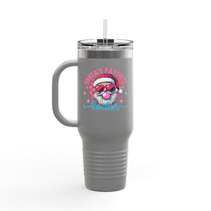 Santa’s Favorite Realtor Tumbler – 40 oz Stainless Steel Mug with Holiday Design