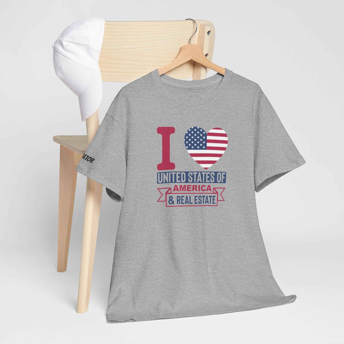 I ❤️ United States of America & Real Estate Tee – Freedom, Fireworks, and For Sale Signs 💥🏡
