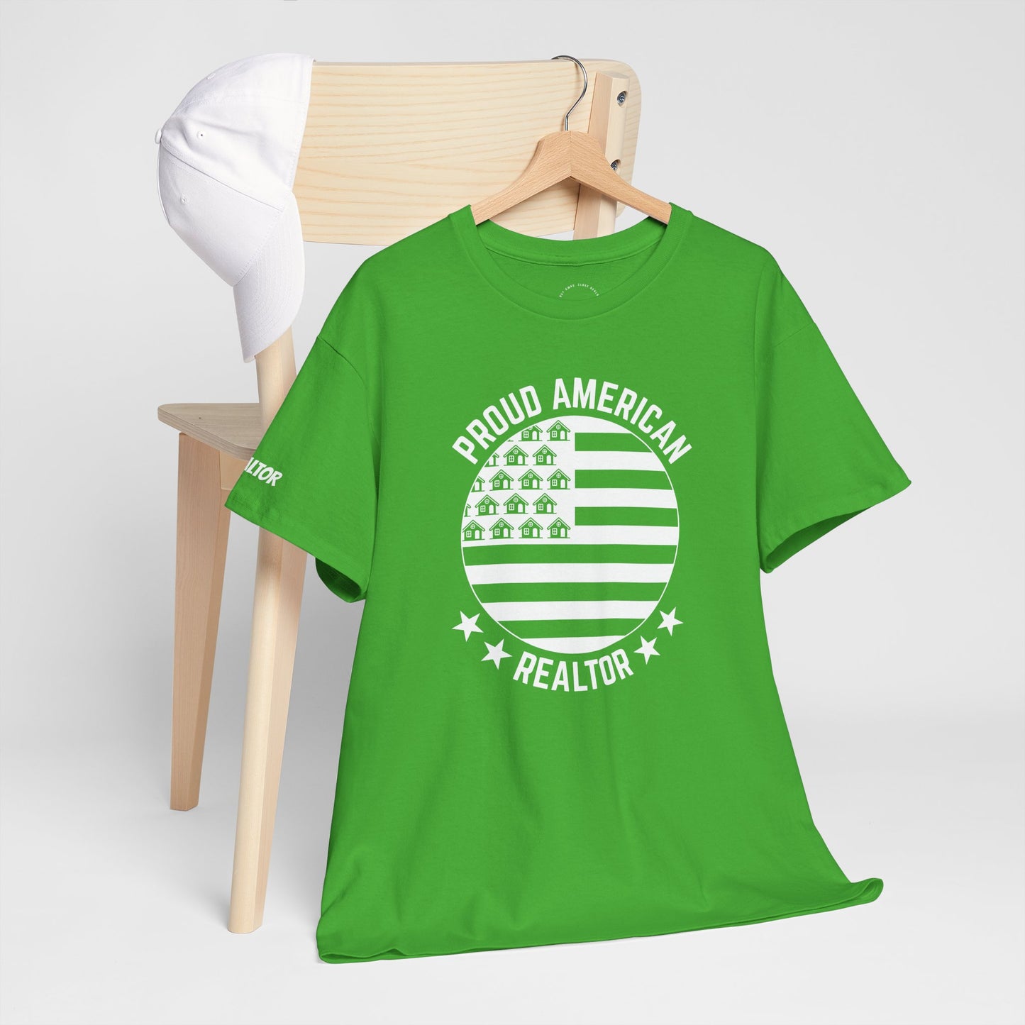 Proud American Realtor Tee – Stars, Stripes & Sold Signs