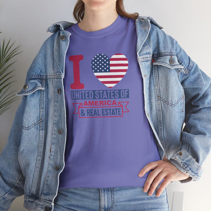 I ❤️ America & Real Estate Tee – Where Freedom Meets the Front Door 🏠